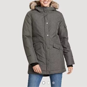 Eddie Bauer Women's Superior 3.0 Down Parka Weathered Gray Coat NEW Size XL